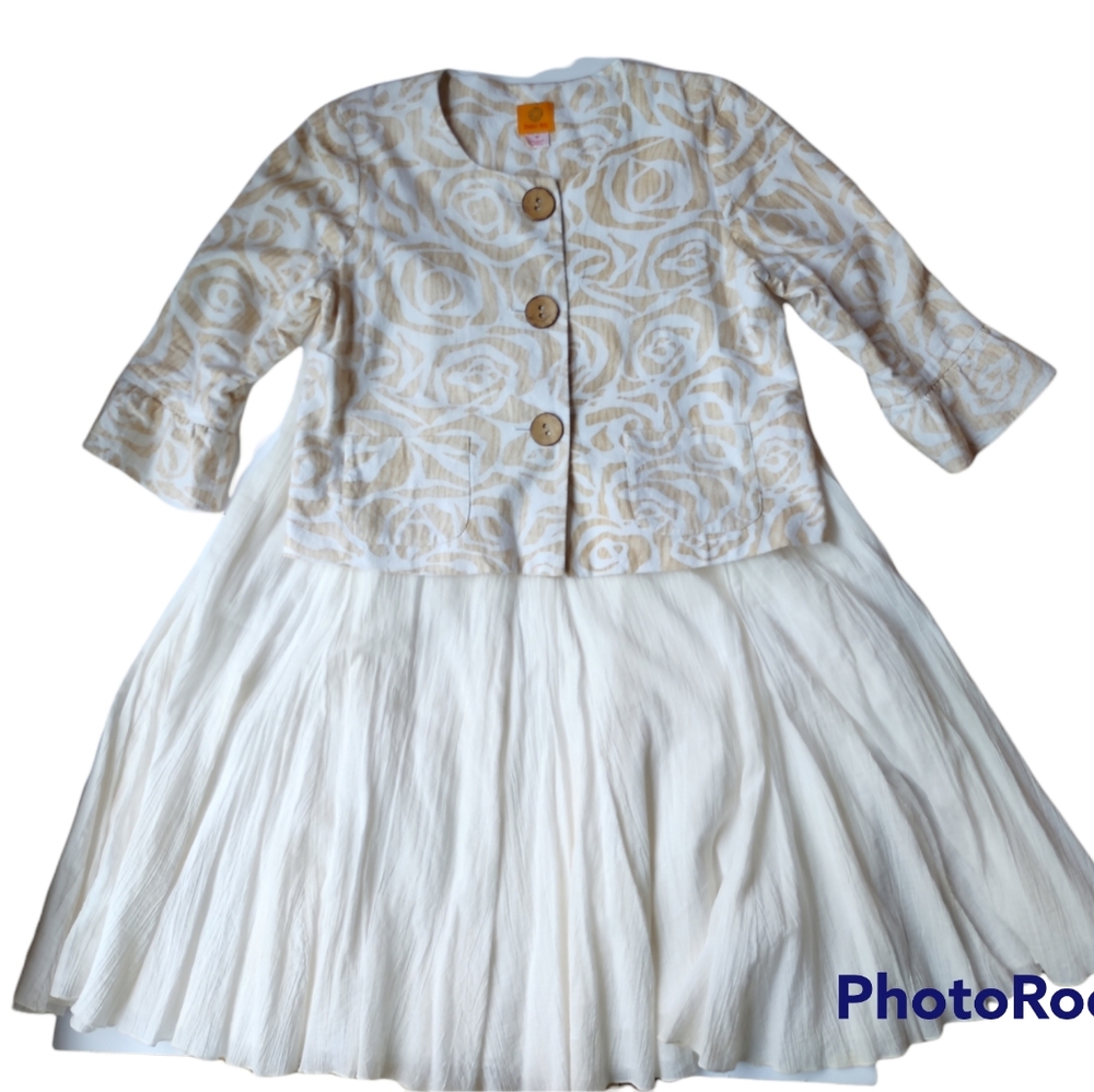 Ruby Rd. Cream and White Skirt Set